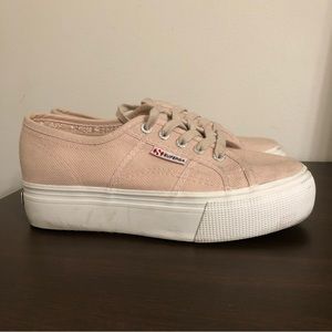 Superga Baby Pink platforms womens 7